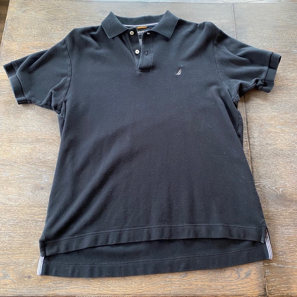 2/$15 Nautica men’s polo short sleeve shirt black medium